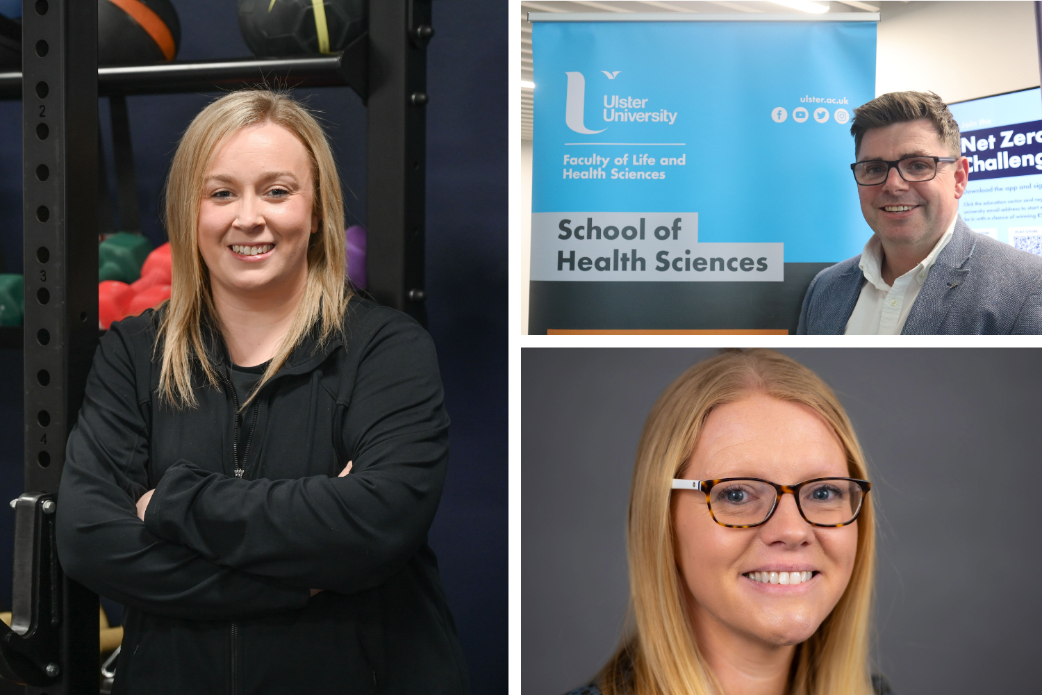 A grid of three photos shows diverse individuals in various settings